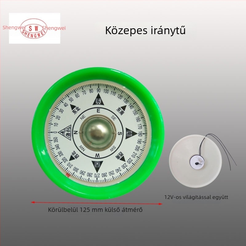 Tengeri mágneses iránytű ütésálló kivitel, vízálló, elektromos megvilágítással