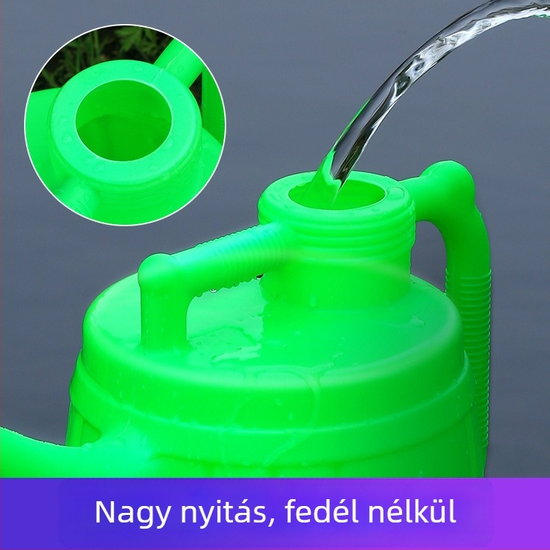 Műanyag öntöző kanna, hosszú csővel, zuhanyfejjel, gombos vízáramlás-szabályozóval - Maple leaf