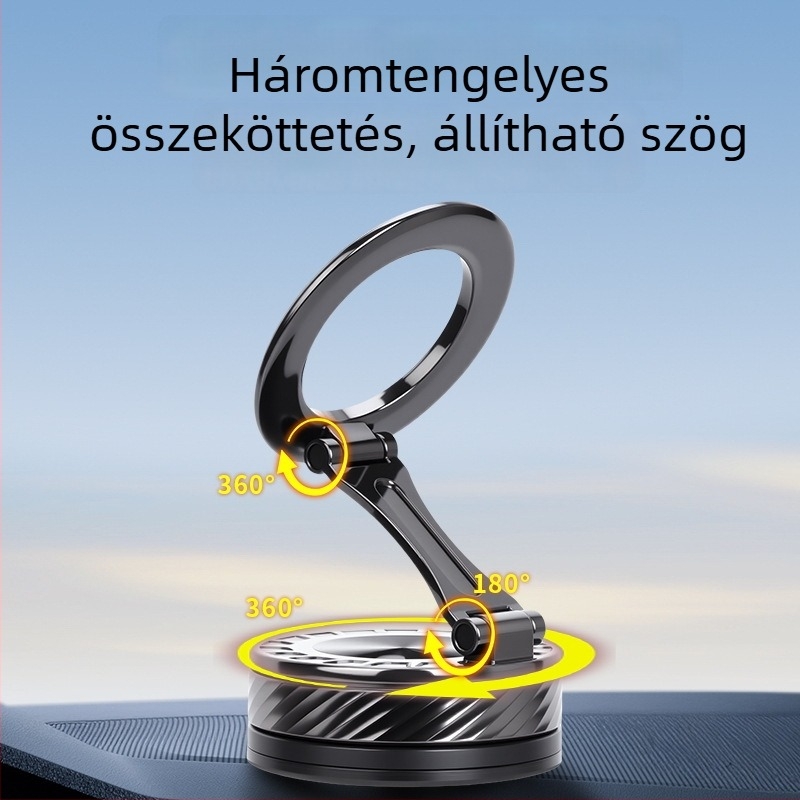 Coolred autótelefon tartó vákuumos rögzítésű, forgatható és összecsukható, műszerfalra szerelhető, cink-ötvözet