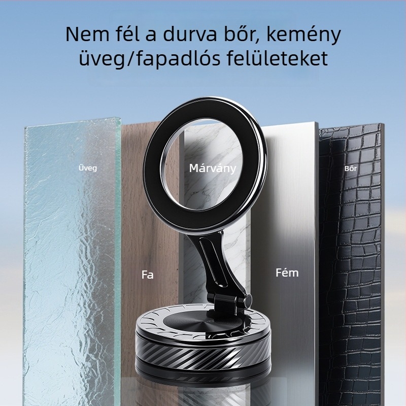 Coolred autótelefon tartó vákuumos rögzítésű, forgatható és összecsukható, műszerfalra szerelhető, cink-ötvözet