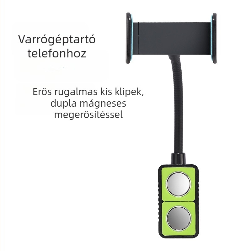 Ütésálló univerzális telefon-tartó varrógépekhez, mágneses rögzítés, 360°-os forgatás