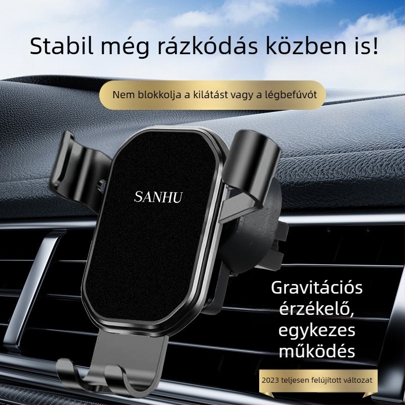 Autóba szerelhető telefon tartó gravitációs támasztékkal a légáramlat-nyílásba navigációhoz – univerzális illeszkedés, testreszabás elérhető