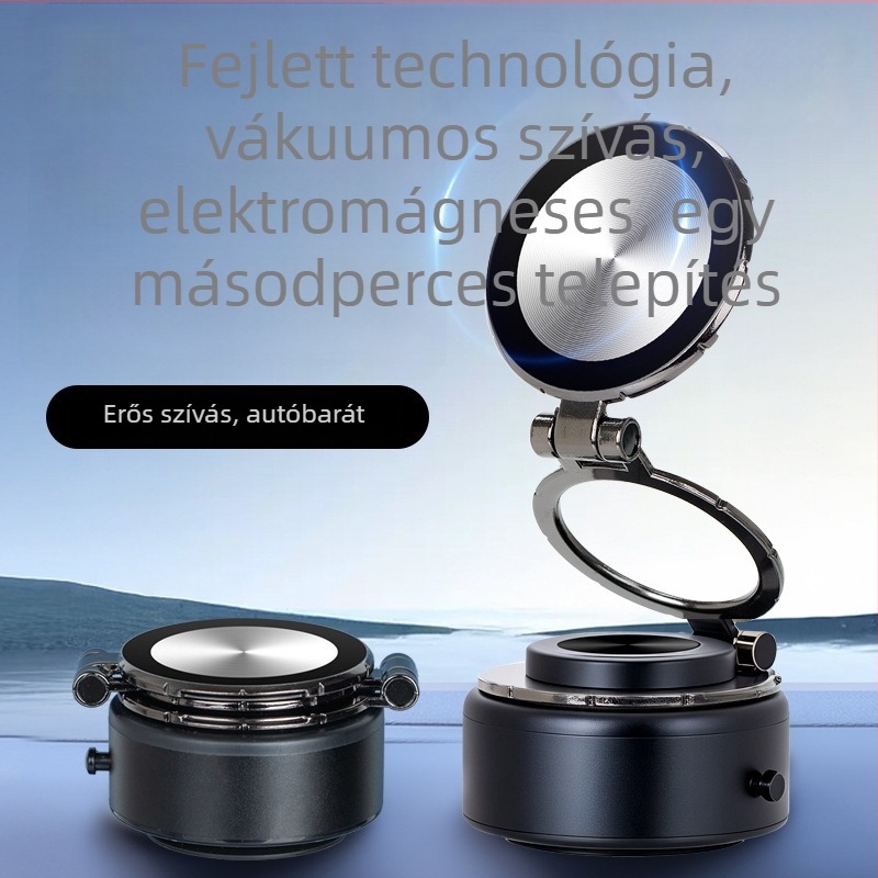 G111 Autótelefon tartó mágneses tapadással, műszerfalon vákuumos rögzítés, univerzális kompatibilitás