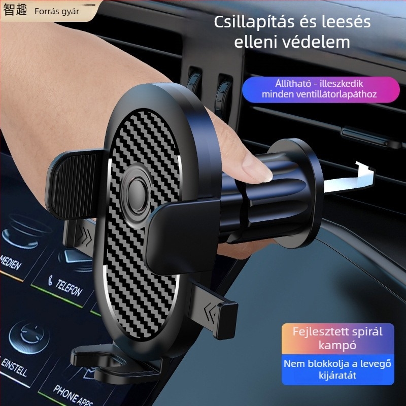Autós telefontartó gravitációs rögzítéssel a légkivezetéshez – univerzális, minimalist stílus, 5W