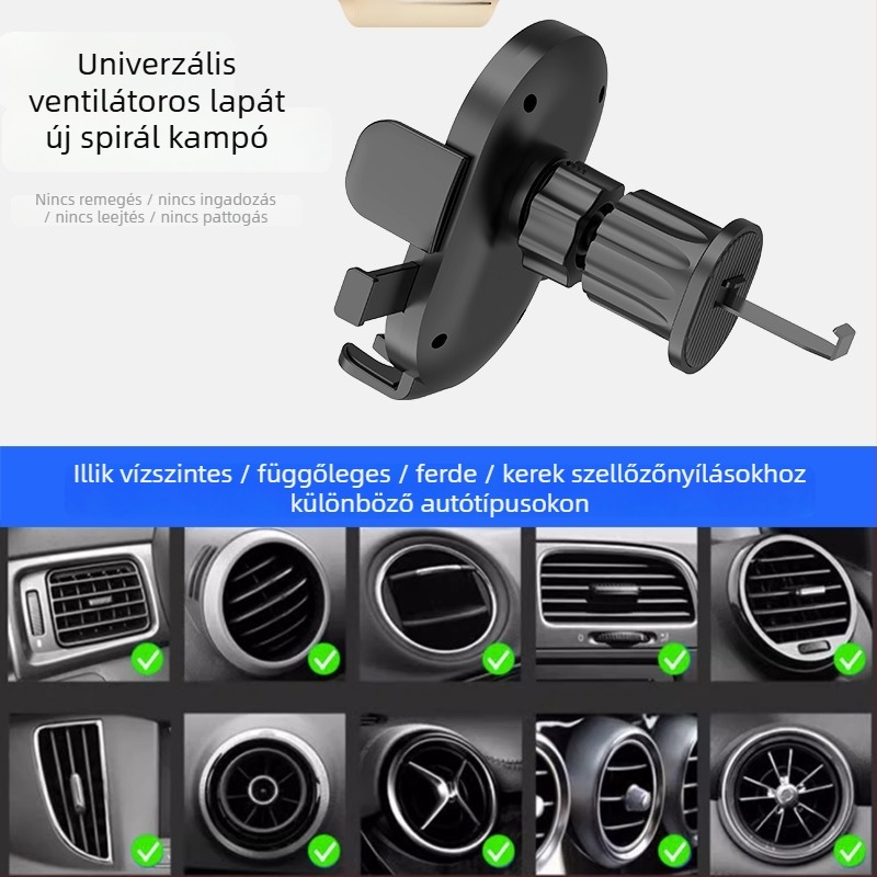 Autós telefontartó gravitációs rögzítéssel a légkivezetéshez – univerzális, minimalist stílus, 5W
