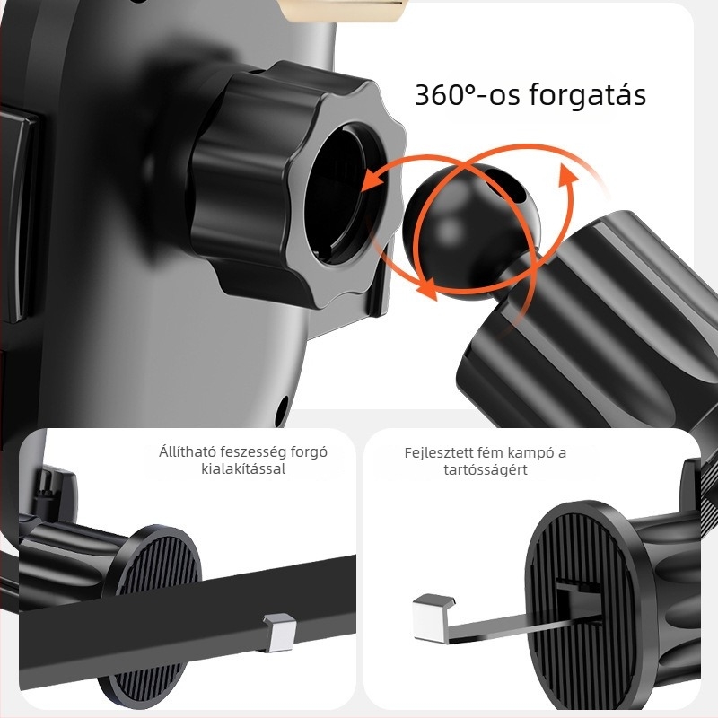 Autós telefontartó gravitációs rögzítéssel a légkivezetéshez – univerzális, minimalist stílus, 5W