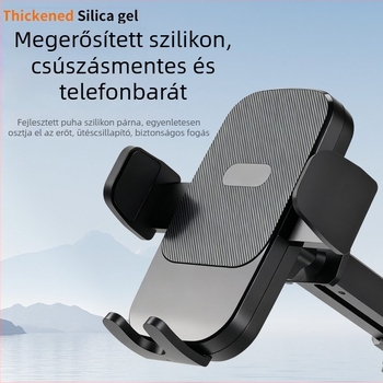 Autótelefon-tartó, magasságban állítható, összecsukható, nagy vákuumcsésze, 360° forgás, univerzális műszerfal-tartó.