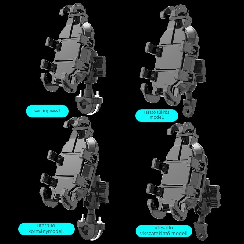 360°-os forgás, ütéscsillapító dizájn, egykezes működés, vezeték nélküli töltés 7.5W, kattintásos rögzítés