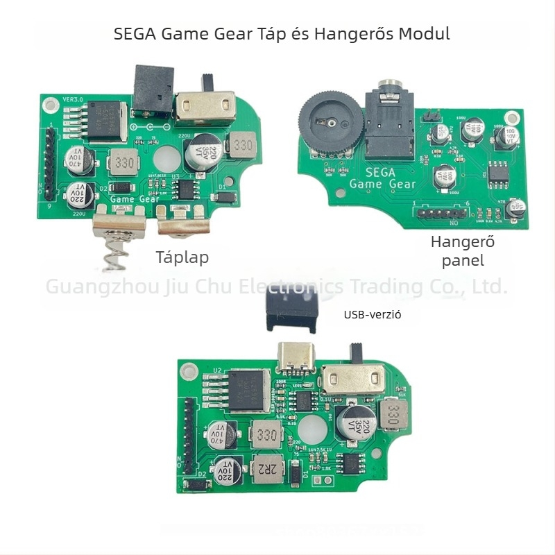 Sega Game Gear GG magas fényerő kijelzőhöz tartozó tápegység- és hangerőlapok