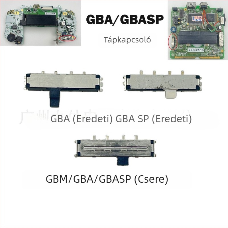 GBA/GBASP/GBM játékkonzol tápegység kapcsoló kiegészítő – Vasból, Hegesztési interfész