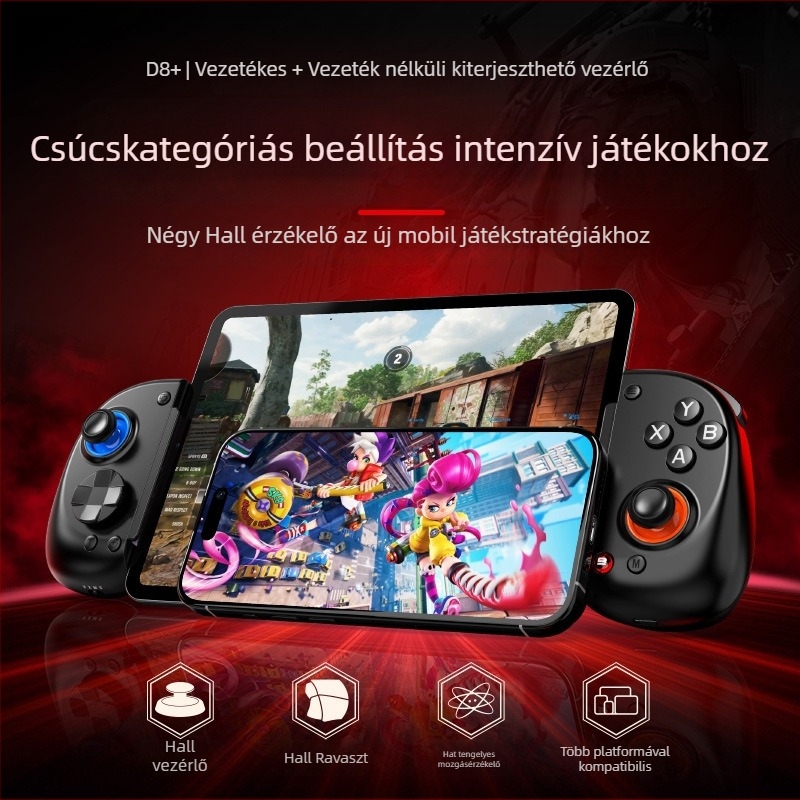 D8+ USB-C Bluetooth kétmódú játékkontroller okostelefonra, tabletre és Nintendo Switchre – Plug-and-Play