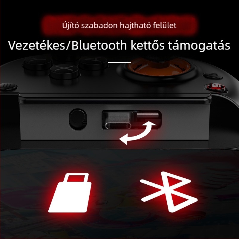 D8+ USB-C Bluetooth kétmódú játékkontroller okostelefonra, tabletre és Nintendo Switchre – Plug-and-Play