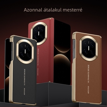 Huawei Mate X-hez készült tok mágneses töltéssel, dupla tengelyes védelem, sima bőr, kopásállóság, ujjlenyomat-mentes