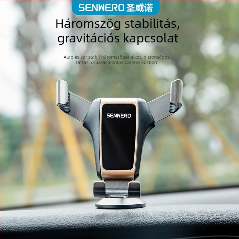 Ragasztós autótelefon-tartó a műszerfalra és a szélvédőre, modell S11, minimalist stílus, snap-on rögzítés, 5W teljesítmény