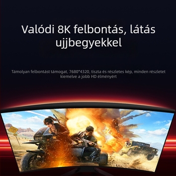 DisplayPort 2.1 kábel, DP–DP patch kábel, 40Gbps UHBR10, modell JK-DP-107, ISO 9001 tanúsítvány