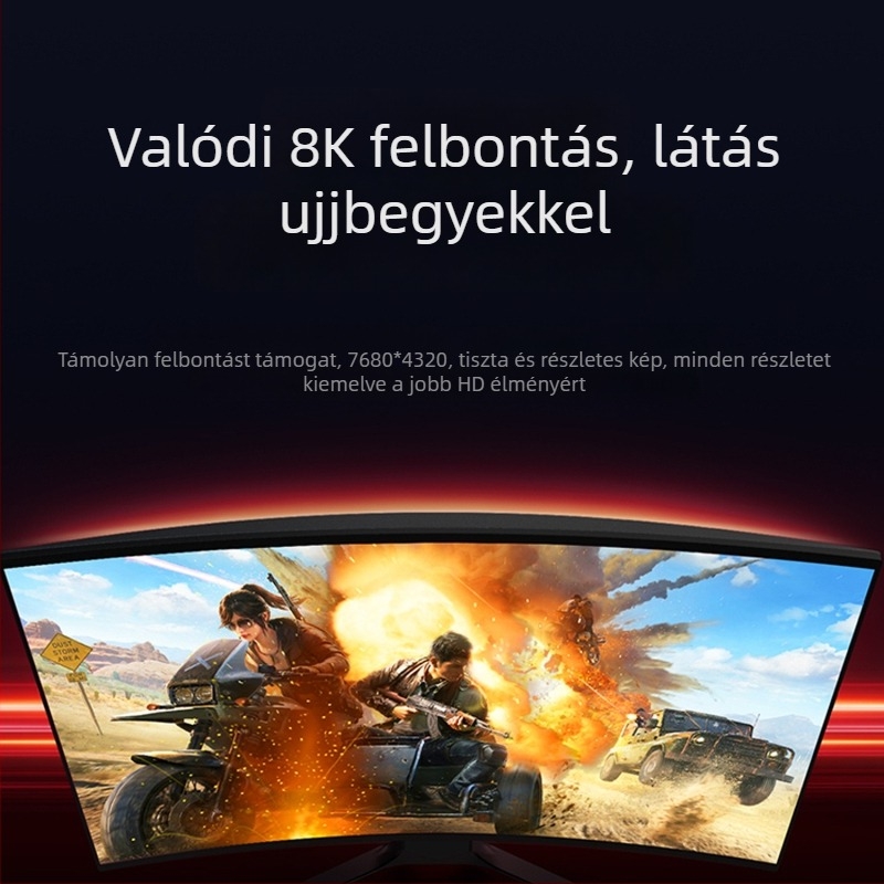 DisplayPort 2.1 kábel, DP–DP patch kábel, 40Gbps UHBR10, modell JK-DP-107, ISO 9001 tanúsítvány