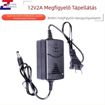 12V 2A tápegység beltéri megfigyelő kamerákhoz, monitor tápegység sorozat, tömeg 0,102 kg