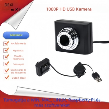 USB-kamera beépített mikrofonnal Raspberry Pi 4/5-höz, 1080p (1920x1080) 30fps, USB 2.0, illesztőprogram nélkül