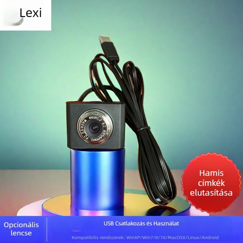 USB-kamera beépített mikrofonnal Raspberry Pi 4/5-höz, 1080p (1920x1080) 30fps, USB 2.0, illesztőprogram nélkül