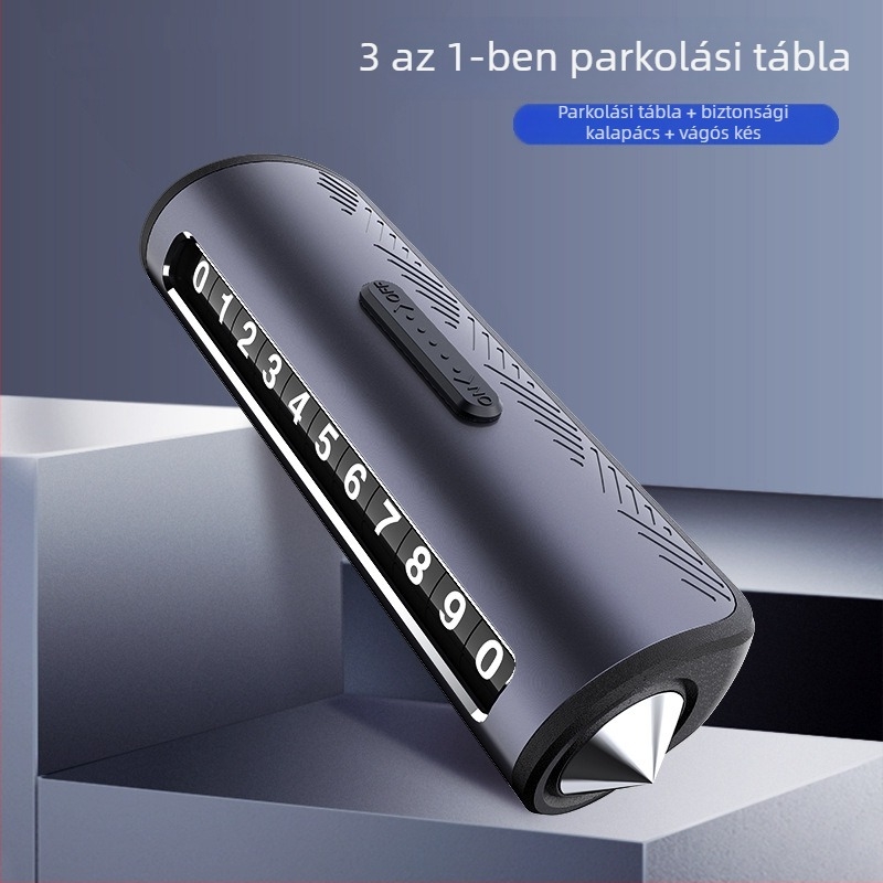 Gépjárművek számára ideiglenes parkoló tábla, modell T008, rejtett típus, autó biztonsági kalapács használatra, logó nyomtatás, testreszabott feldolgozás