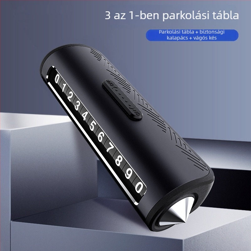 Gépjárművek számára ideiglenes parkoló tábla, modell T008, rejtett típus, autó biztonsági kalapács használatra, logó nyomtatás, testreszabott feldolgozás