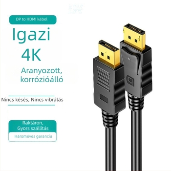 DisplayPort–ról DisplayPort-ra kábel DP 1.2, 4K60Hz, 1.8 m, réz vezeték aranyozott csatlakozókkal