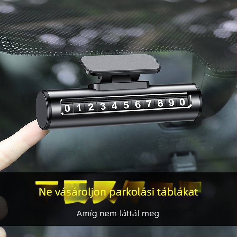 Ideiglenes parkolási szám tábla személyautókhoz – fém, CGS-p10 modell, logónyomtatás, licencelt magáncímke