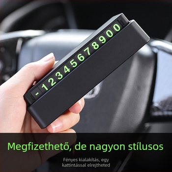 Rejtett ideiglenes parkolótábla autóhoz, mágneses fényes digitális számjegyekkel, modell A001, DIY