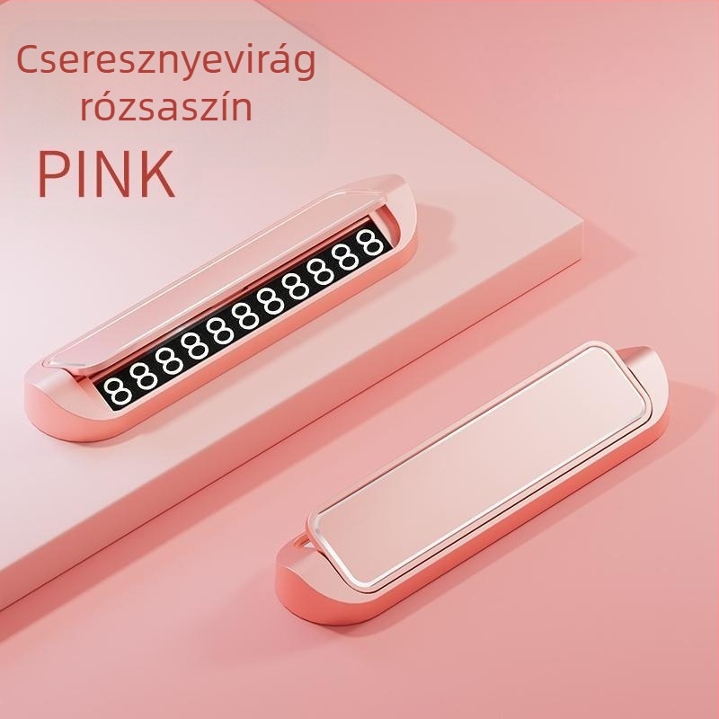 Autóhoz való alumíniumötvözetes parkolási szám tábla, belső kiegészítő, leválasztható, világító