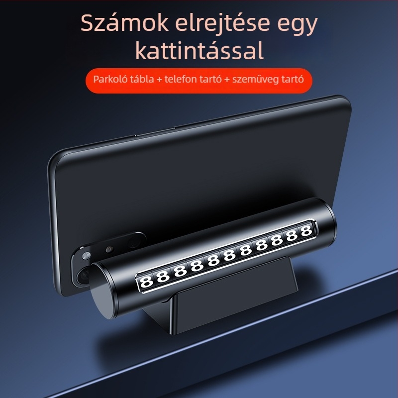 Fém rejtett számlemez telefon-tartóval, hőálló, logó nyomtatás