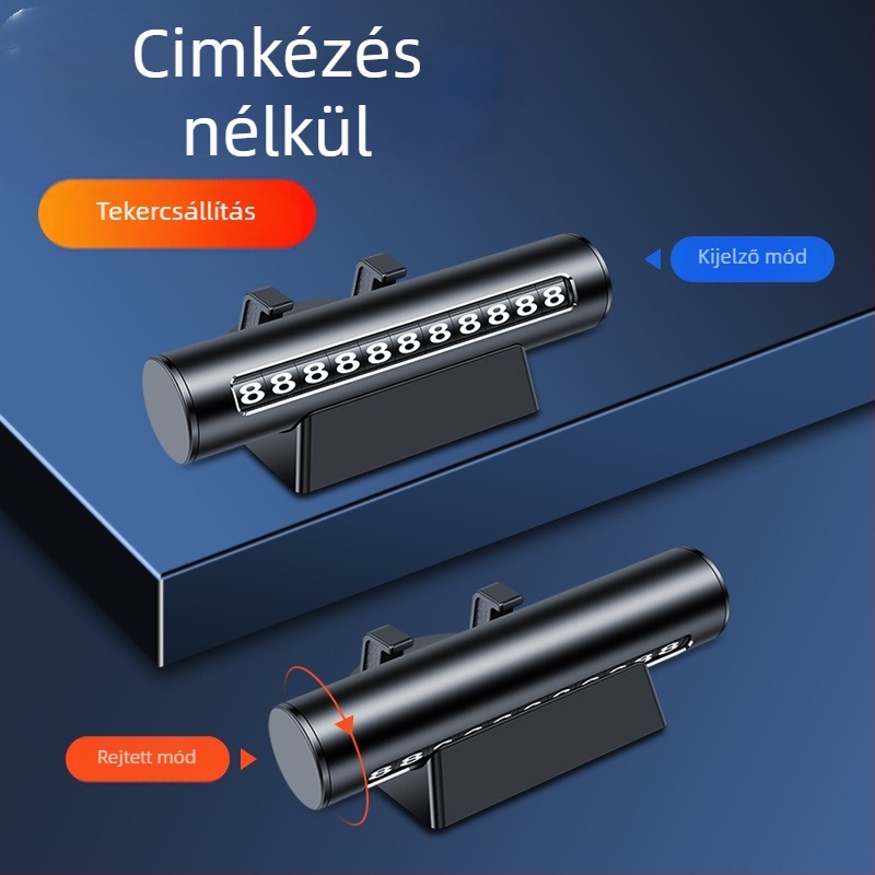 Fém rejtett számlemez telefon-tartóval, hőálló, logó nyomtatás