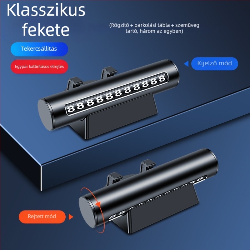 Fém rejtett számlemez telefon-tartóval, hőálló, logó nyomtatás