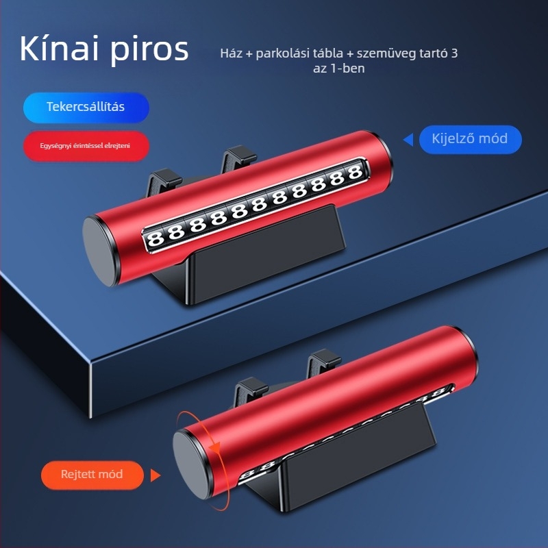 Fém rejtett számlemez telefon-tartóval, hőálló, logó nyomtatás