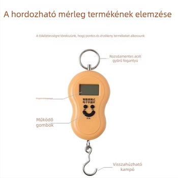 Leban hordozható, kiemelkedő pontosságú elektronikus mérleg, 50 kg kapacitás, háztartási használatra, akasztóval