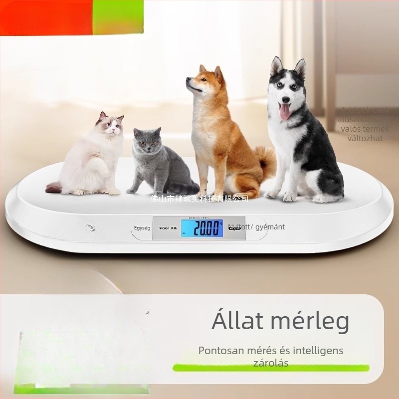 Háziállatok súlymérő tálcával – macskák és kutyák számára, otthoni intelligens elektromos mérleg