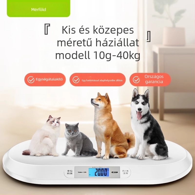 Háziállatok súlymérő tálcával – macskák és kutyák számára, otthoni intelligens elektromos mérleg