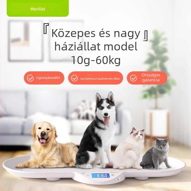 Háziállatok súlymérő tálcával – macskák és kutyák számára, otthoni intelligens elektromos mérleg