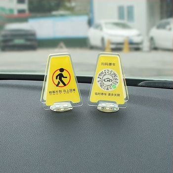 QR-kódos autó – ideiglenes parkolási számtábla, dekoratív digitális dísz, műanyag, háromszög figyelmeztető jel, származás Guangdong, logó OK