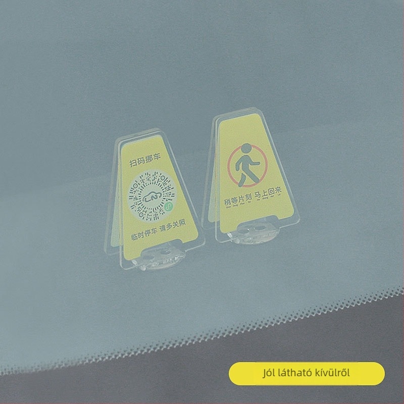 QR-kódos autó – ideiglenes parkolási számtábla, dekoratív digitális dísz, műanyag, háromszög figyelmeztető jel, származás Guangdong, logó OK