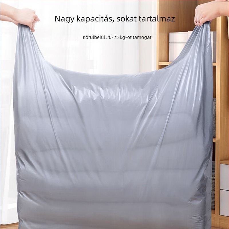 Költöztető csomagoló zacskó, nagy kapacitású, polietilen, kocka alakú, ruhák és egyéb holmik tárolására, többfunkciós