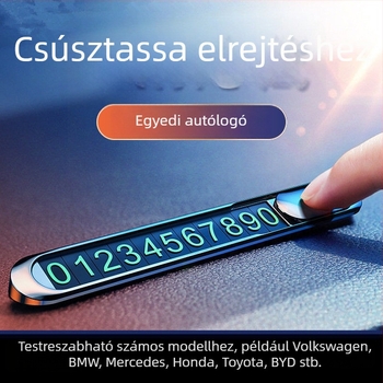 Sötétben világító ideiglenes parkolótábla autóhoz, rejtett telefonszámmal és napvédő funkcióval – kreatív parkolókártya