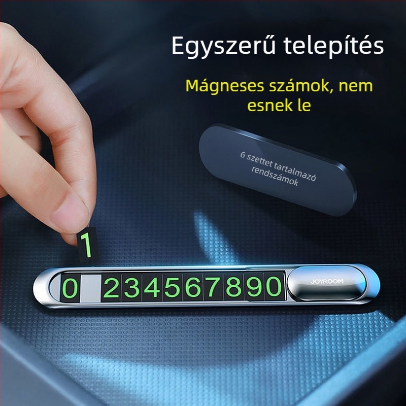 Sötétben világító ideiglenes parkolótábla autóhoz, rejtett telefonszámmal és napvédő funkcióval – kreatív parkolókártya
