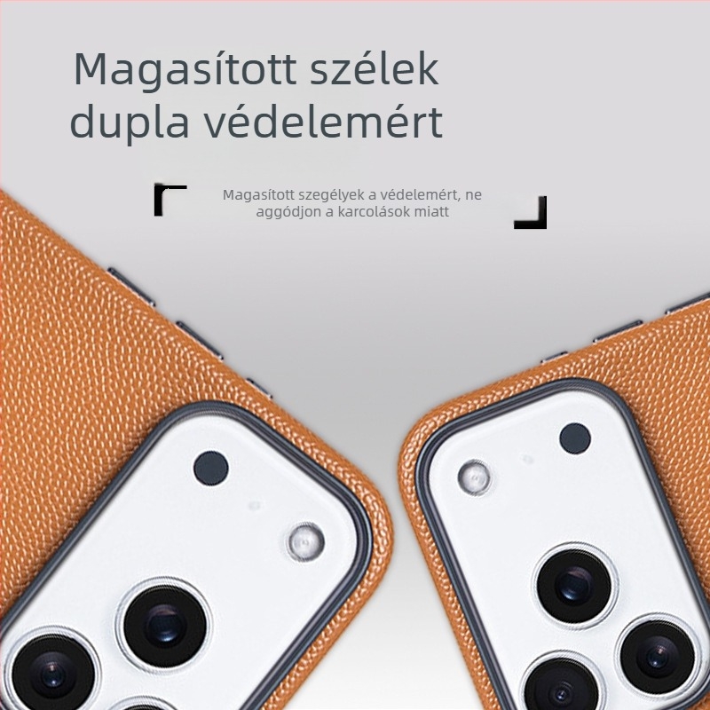 iPhone 17 bőrtok, kézzel készített, teljes védelem, mágneses zárás, csúszásmentes