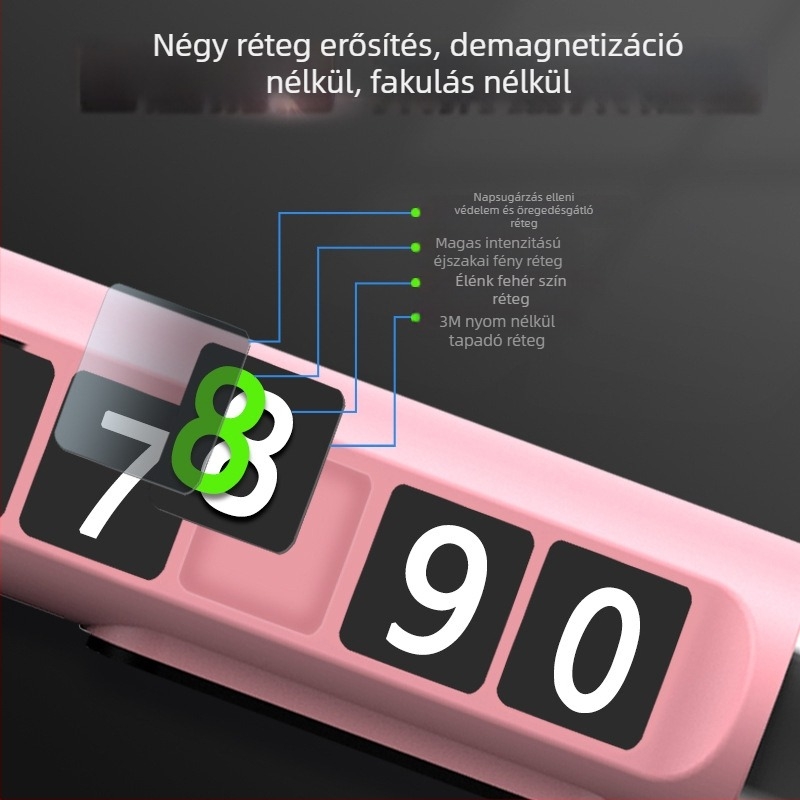 Foszforeszkáló ideiglenes parkolótábla autóhoz – fényes, hőálló, modell 398