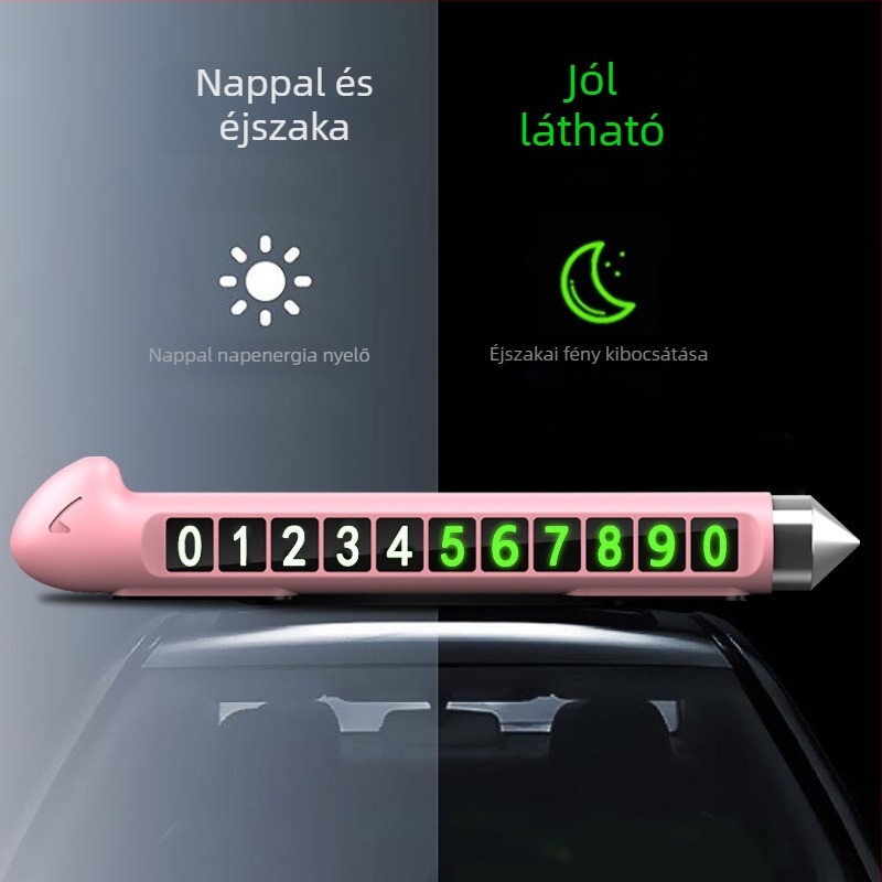 Foszforeszkáló ideiglenes parkolótábla autóhoz – fényes, hőálló, modell 398
