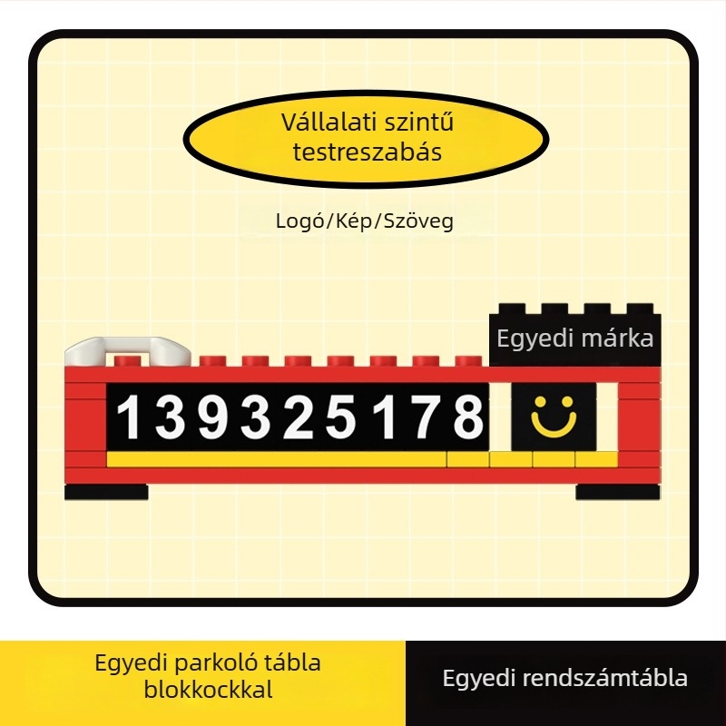 bbdd Rejtett funkcióval rendelkező ideiglenes parkolótábla autóhoz | Műanyag | Modell 202405101424 | Logó nyomtatva | Testreszabás elérhető