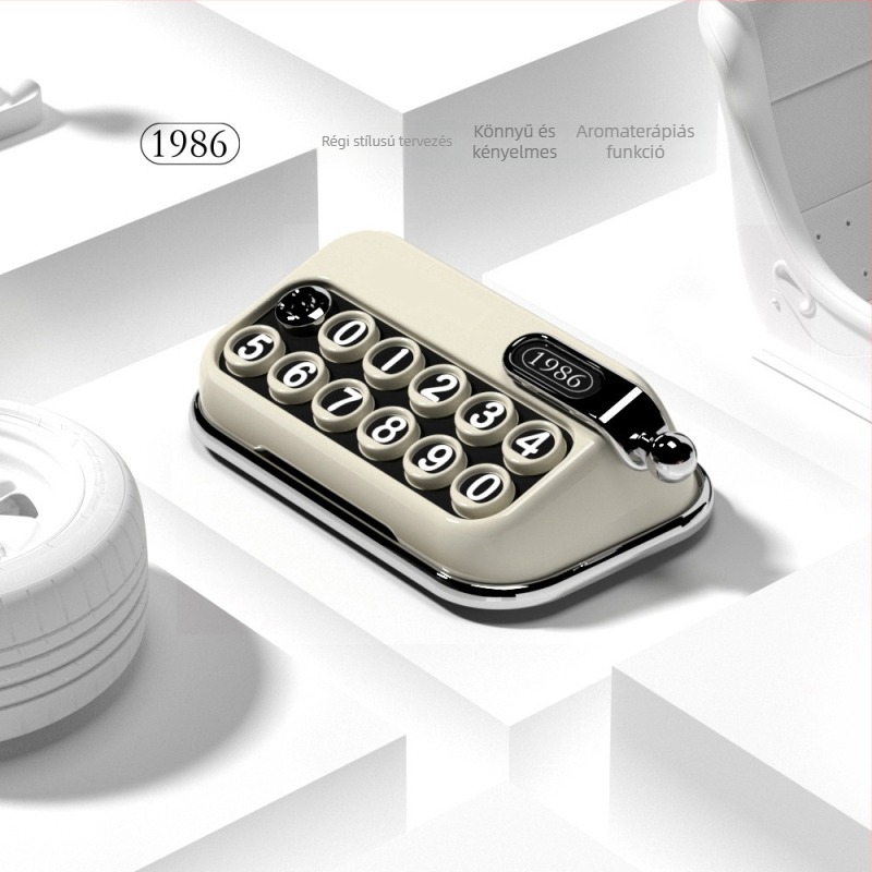 Írógépes stílusú retro parkolási jel aromaterápiával — új kreatív autó dísz és mozgó autóhoz tartozó telefonszámos tábla