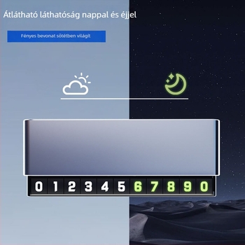 Fém rejtett ideiglenes parkolási lemez autókhoz, dupla szám, P9 modell, testreszabható logóval
