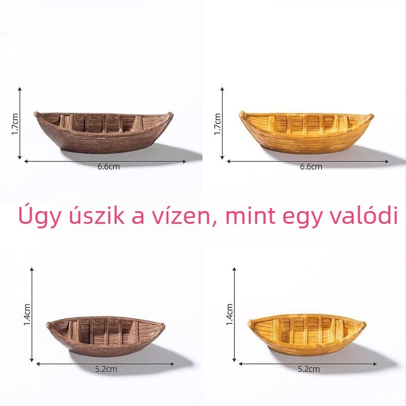 Miniatűr úszó hajó modell – víz alatti mini táj DIY dekorációhoz, akváriumhoz, anyaga: gyanta/plasztik
