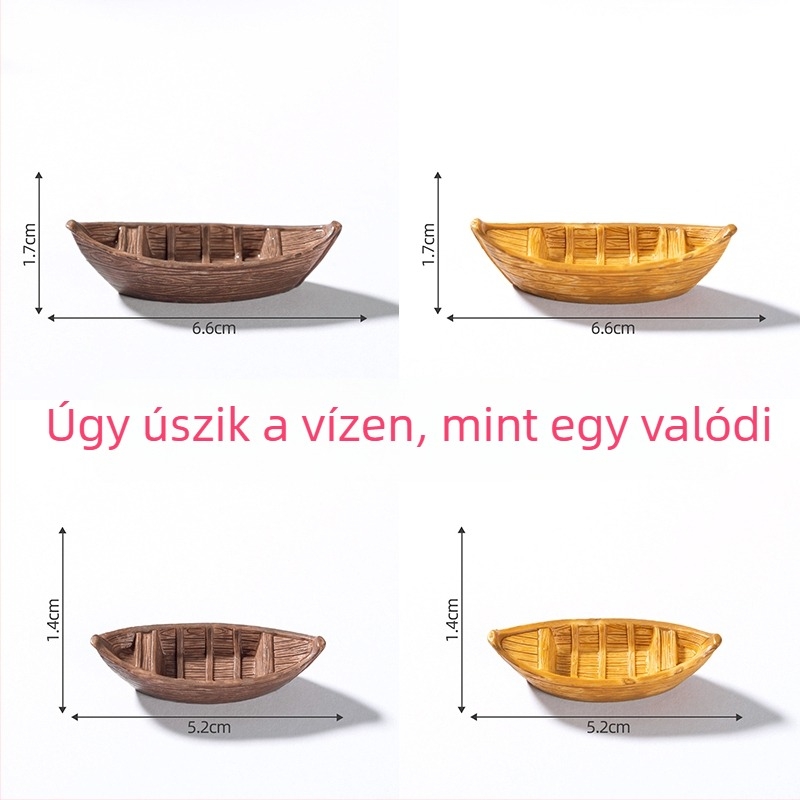 Miniatűr úszó hajó modell – víz alatti mini táj DIY dekorációhoz, akváriumhoz, anyaga: gyanta/plasztik